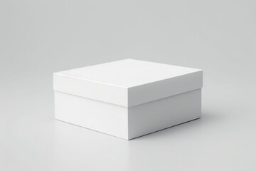Empty white box mockup on white background Generative AI