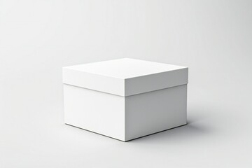 Empty white box mockup on white background Generative AI