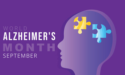 World Alzheimer's month. background, banner, card, poster, template. Vector illustration.