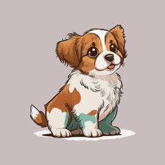 illustration of a DOG cartoon style cute puppy 