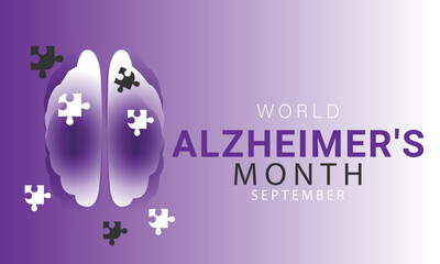 World Alzheimer's month. background, banner, card, poster, template. Vector illustration.