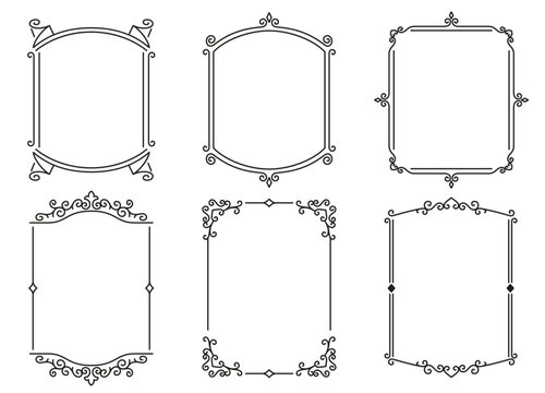 Vintage Ribbon Frames vector collection