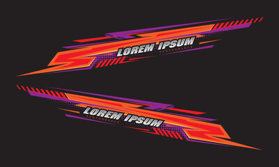 Wrap Design For Car vectors. Sports stripes, car stickers black color. Racing decals for tuning
