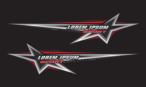 Wrap Design For Car vectors. Sports stripes, car stickers black color. Racing decals for tuning
