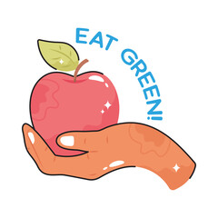 Apple doodle vector outline Sticker. EPS 10 file