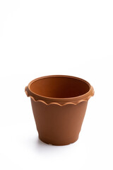 Isolated plant pot on a white background.