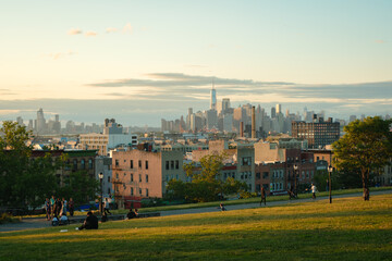 Fototapeta na wymiar Evening view from Sunset Park, Brooklyn, New York