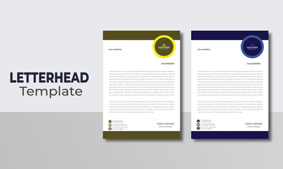 Minimalist concept business style letterhead template design. Professional & modern letterhead template design with geometric shapes. Vector graphic design.	
	

