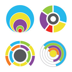 Abstract colorful circle infographic vector diagram template