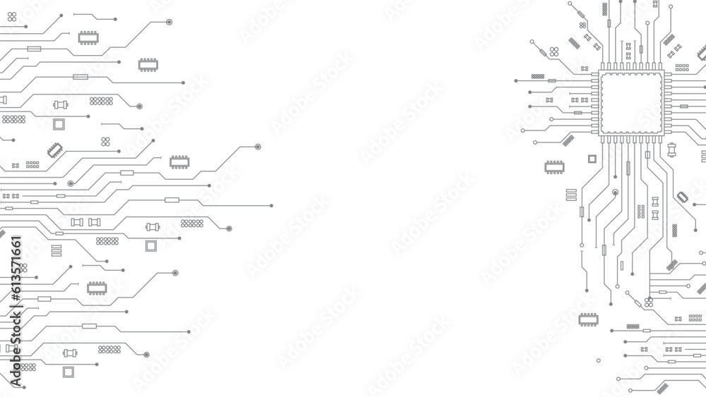 Aufkleber abstract technology circuit board background. grey white abstract technology background. digital tec