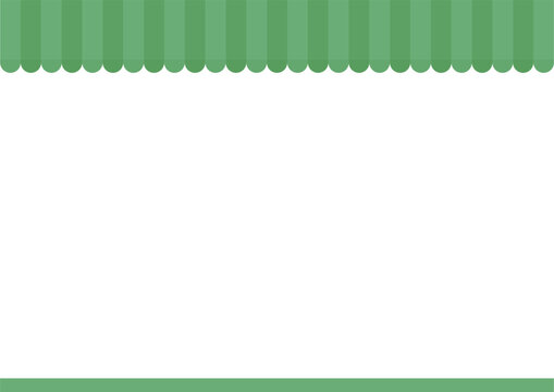 緑色のシェードのかわいい背景･フレーム素材 - カフェ･ポップアップショップ・マルシェのイメージ
