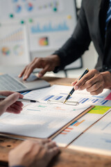 Groups of people joining in discussions, business meetings, startup company sales team meetings, brainstorming and summary of company performance. Business strategy management concept.