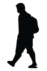 Man silhouette vector on white background ,people in black and white, illustration for creative content.