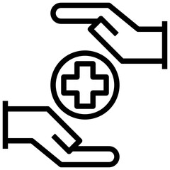 Obraz premium HEALTHCARE line icon,linear,outline,graphic,illustration