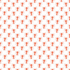 Seamless pattern with one bow on white background3. Doodle vector color illustration.