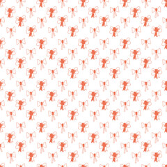 Seamless pattern with two bow on white background4. Doodle vector color illustration.