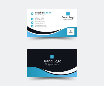Creative and clean modern presentation business card design template for business with company logo
