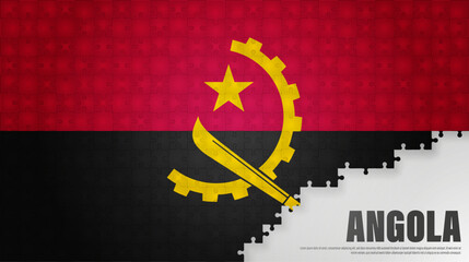 Angola jigsaw flag background.