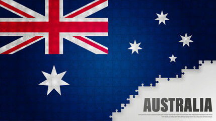 Australia jigsaw flag background.