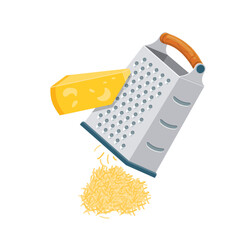 Box grater vector flat icon. Grated parmesan cheese flat illustration. - 613576264
