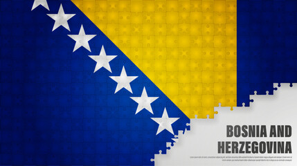 Bosnia jigsaw flag background.