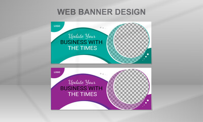 Corporate Business Banner Template, Flat Design Set Clean Modern Web Banner Template