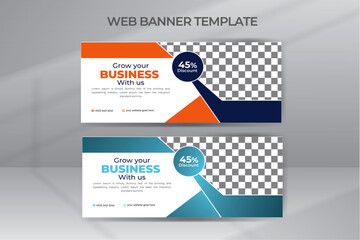 Modern Business Web Banner Graphic Template  for Web Sites