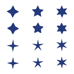 Obraz premium Vector set of simple stars symbols. Star icon collection 