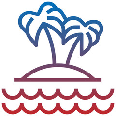 island line icon,linear,outline,graphic,illustration