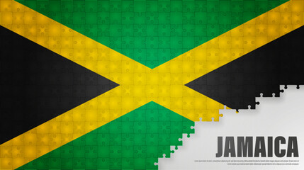 Jamaica jigsaw flag background.