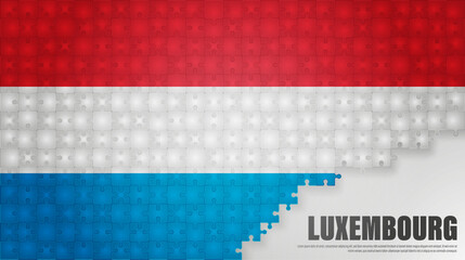 Luxembourg jigsaw flag background.