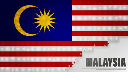 Malaysia jigsaw flag background.