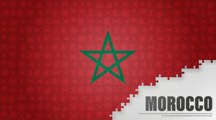 Morocco jigsaw flag background.