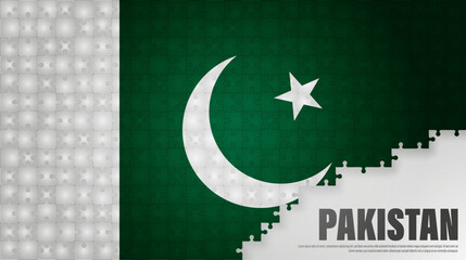 Pakistan jigsaw flag background.