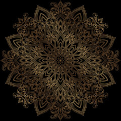 Mehndi Henna Drawing Circular Mandala pattern for tattoo, decoration premium product poster or painting. Decorative ornament in ethnic oriental style. Outline doodle hand draw illustration.