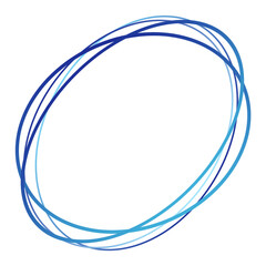 Hand drawn oval circle in png format. Gradient circle frame in transparent background. Circular Oval shape scribble.