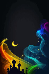 illustration of an background for ramadan and eid greetings