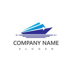 Ship logo illustration, Shipping, travel and delivery services company symbol