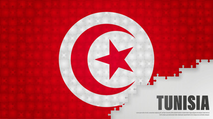 Tunisia jigsaw flag background.