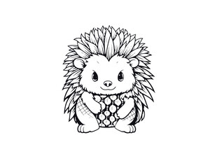 Cartoon hedgehog on a white background. Vector illustration