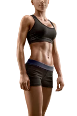 Photo sur Plexiglas Fitness Beautiful fitness female slim tanned body isolated transparent PNG