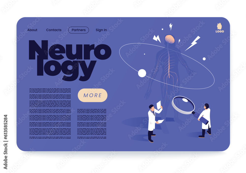 Sticker Sections Of Medicine Isometric Banner