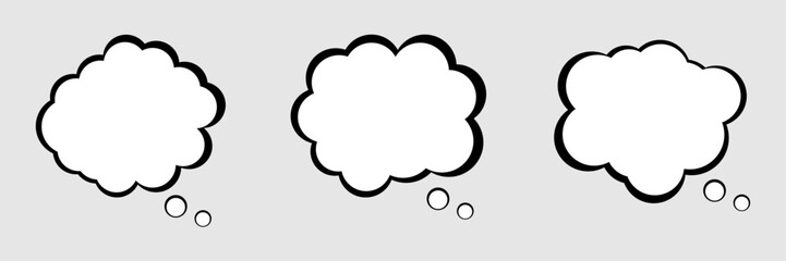 Blank retro comic speech bubble vector icons. clouds vector icons