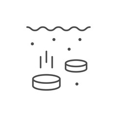 Dishwasher tablets line outline icon