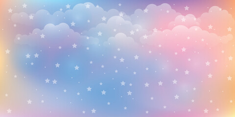 Vector rainbow background with stars