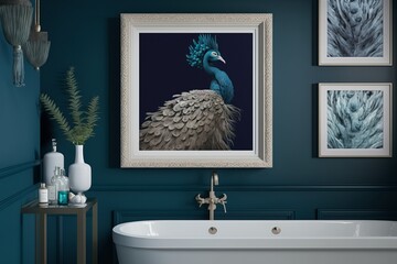 Peacock Colored Bathroom