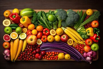 A Captivating Arrangement of Fruits and Vegetables for Vegan Lifestyle