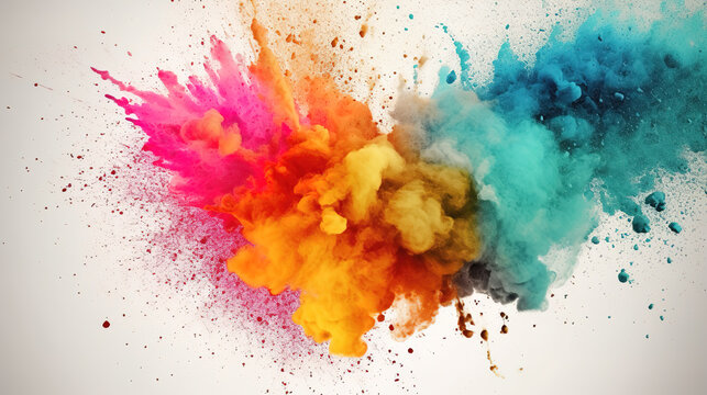 colorful powder explosion as a wallpaper artwork, ai generated image