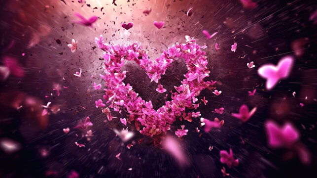 a modern beautiful luxury inspired pink heart, ai generated image