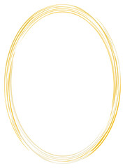 Watercolor circle vertical golden thin line frame. Copy space. Vector illustration. Isolated